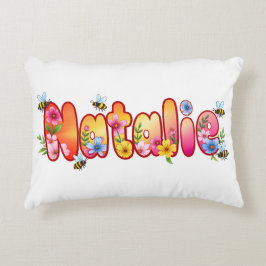 Natalie - Personalized Bee Pillow Accent Kussen