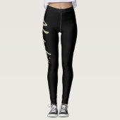 Natalja écriture main or blanc Leggings (Devant)