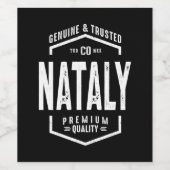 Nataly Personalized Name Birthday Gift Wijn Etiket (Enkel label)