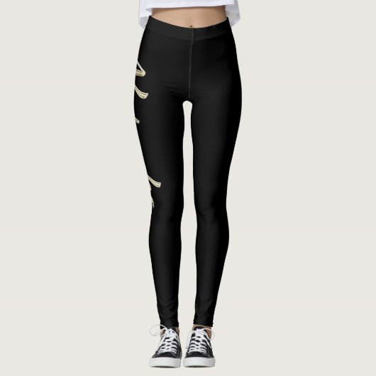 Natascha white gold Handwriting Hose Leggings (Voorkant)