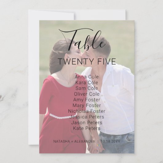 Natasha 2 Kaart van de fotowedstabel (Voorkant)