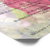 Natasha Dranken Menu Rustieke Foto Trouwbord Poster (Hoek)