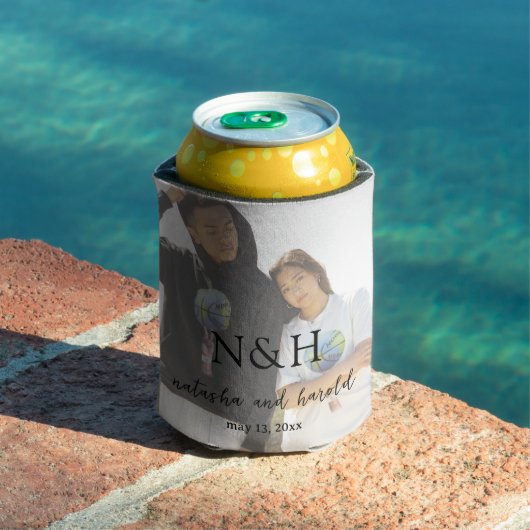 Natasha Foto Monogram Moderne bruiloft Blikjeskoeler (Insitu Zwembad)