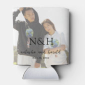 Natasha Foto Monogram Moderne bruiloft Blikjeskoeler (Achterkant)