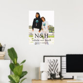 Natasha Foto Monogram Moderne bruiloft Poster (Thuiskantoor)