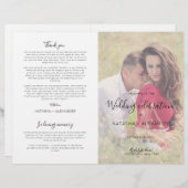 Natasha Modern Photo Mariage programme de cérémoni (Devant / Derrière)