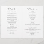 Natasha Modern Photo Mariage programme de cérémoni (Dos)