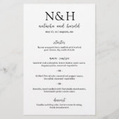 Natasha Monogram Modern Wedding Menu (Voorkant)