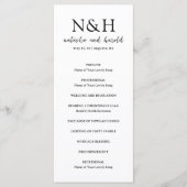 Natasha Monogram Moderne bruiloft Programma (Voorkant)