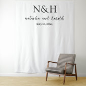 Natasha Monogram Moderne bruiloft Wandkleed (In situ)