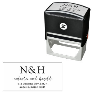 Natasha Monogram Moderne bruiloft Zelfinktende Stempel