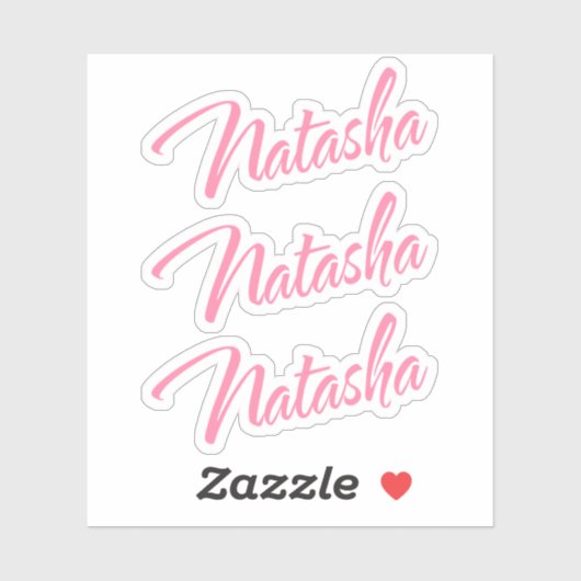 Natasha roze cursieve letters x3 sticker (Vel)