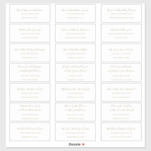 Natasha Simple Noir Blanc Étiquettes de adresse in (Feuille)