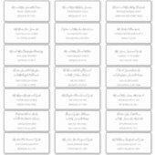 Natasha Simple Noir Blanc Étiquettes de adresse in (Devant)