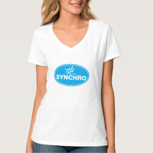 Natation synchronisée de T-shirt de V-NECK - icô