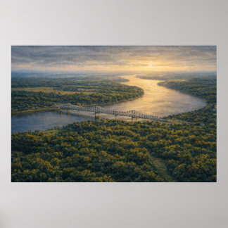 Natchez aan de rivier | Mississippi-rivierposter Poster