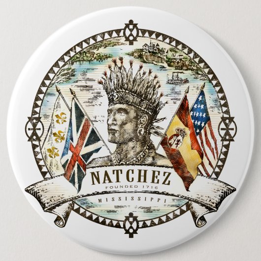 Natchez City Seal Button (Voorkant)