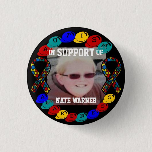 Nate Autism awareness Button (Voorkant)