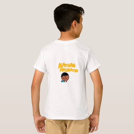 Nathan en AI Nathan Glitch Kinder T-Shirt (Achterkant volledig)