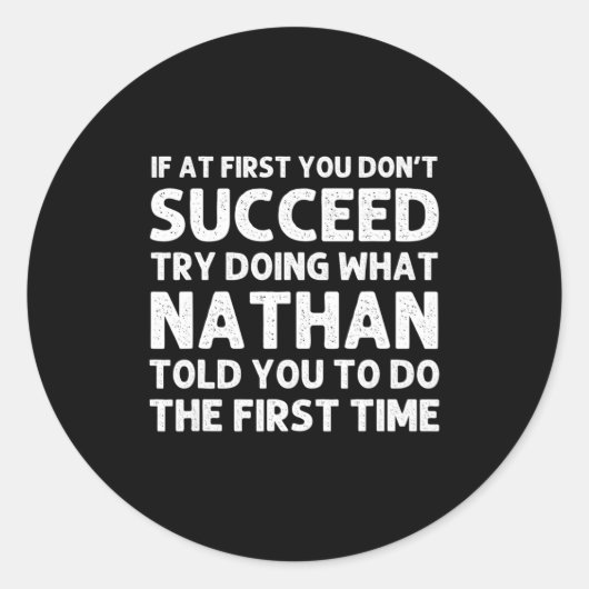 Nathan Gift Name D Birthday Funny Chris  Ronde Sticker (Voorkant)