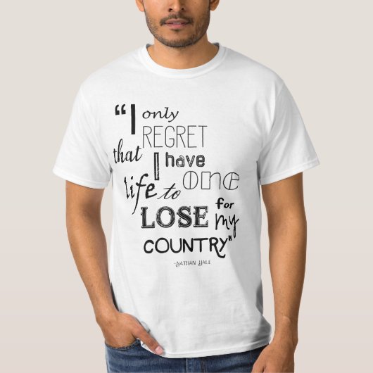 Nathan Hale Quote Mannen Value T-Shirt (Voorkant)