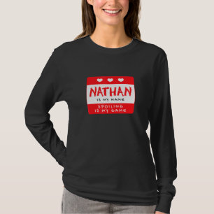 Nathan is mijn naam gepersonaliseerde Nickname Cus T-shirt