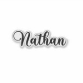 Nathan Name - Handgeschreven kalligrafie Sticker (Voorkant)