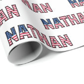 Nathan prénom nom USA US papier cadeau Papier (Coin rond)