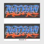 Nathan Vorname Name Graffiti Aufkleber Sticker (Vel)