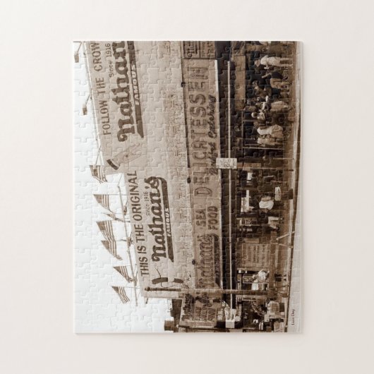 Nathan's beroemde hotdogs puzzel legpuzzel (Verticaal)