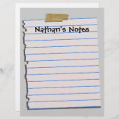 Nathan's Notes Fun Letterhead Stationery (Voorkant / Achterkant)