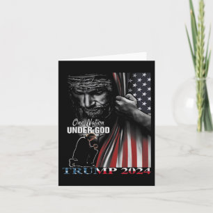 Natie onder God Trump 2024 God Amerikaanse vlag 1 Kaart