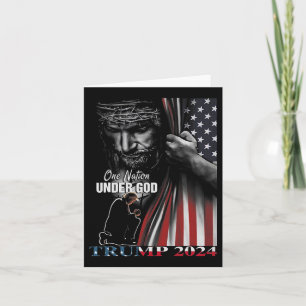 Natie onder God Trump 2024 God Amerikaanse vlag 1 Kaart