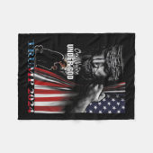 Natie onder God Trump 2024 God Amerikaanse vlag Fleece Deken (Voorkant (Horizontaal))