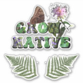"Natief kweken" met fernebladeren Sticker (Voorkant)