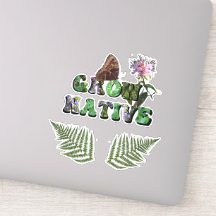 "Natief kweken" met fernebladeren Sticker