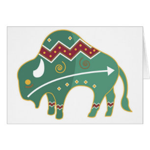 Natif américain d'image de Buffalo de carte