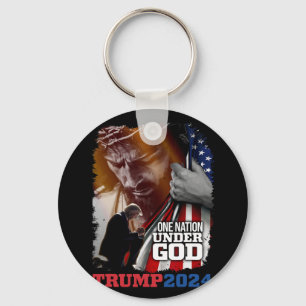 Nation Under God President Trump 2024 America Chri Sleutelhanger