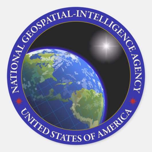Nationaal Agentschap voor geospatiale inlichtingen Ronde Sticker (Voorkant)