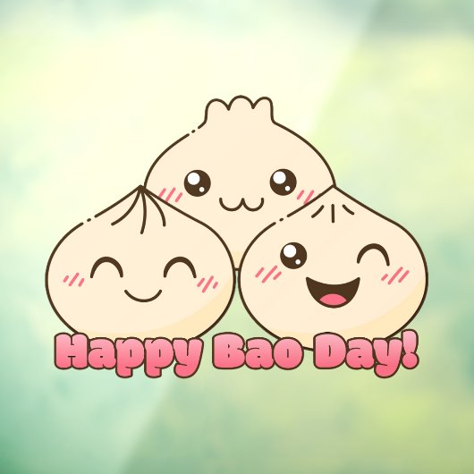 Nationaal Bao Day T-shirt Raamsticker (Vel 3)