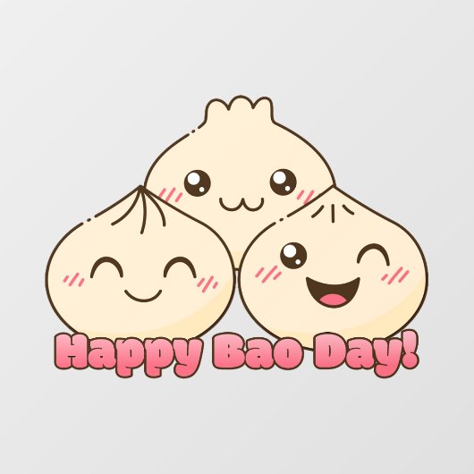 Nationaal Bao Day T-shirt Raamsticker (Vel)