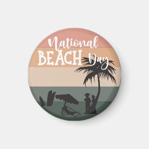 Nationaal beach Day-teken Magneet