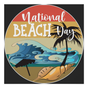 Nationaal beach Day-teken Perfect Poster