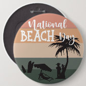 Nationaal beach Day-teken Ronde Button 6,0 Cm (Voorkant /achterkant)