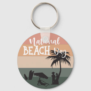 Nationaal beach Day-teken Sleutelhanger