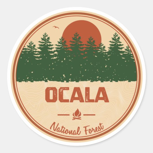 Nationaal bos Ocala Ronde Sticker (Voorkant)