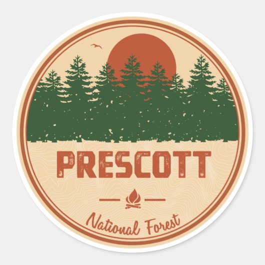 Nationaal bos Prescott Ronde Sticker (Voorkant)