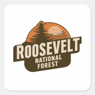 Nationaal bos Retro Roosevelt Vierkante Sticker