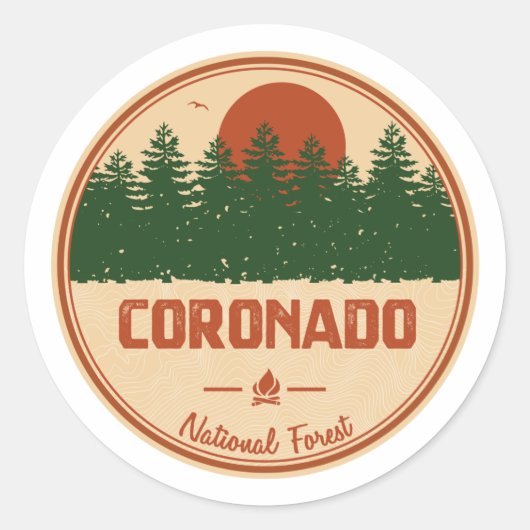 Nationaal bos van Coronado Ronde Sticker (Voorkant)