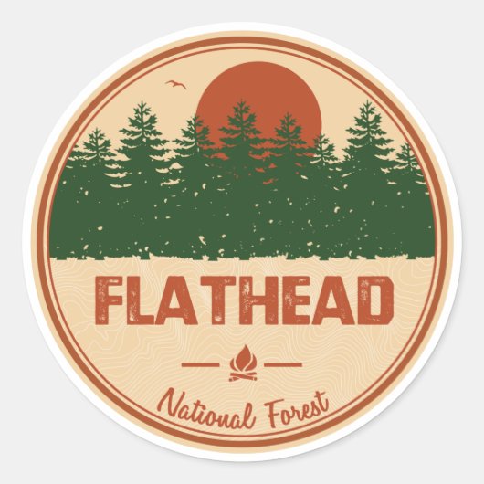 Nationaal bos van Flathead Ronde Sticker (Voorkant)